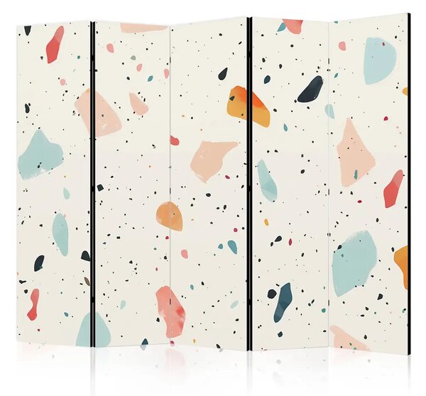 Paravento separè Macchie retrò - terrazzo in stile vintage su sfondo chiaro