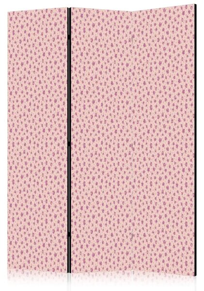 Paravento design Macchie viola - motivo delicato sfondo beige