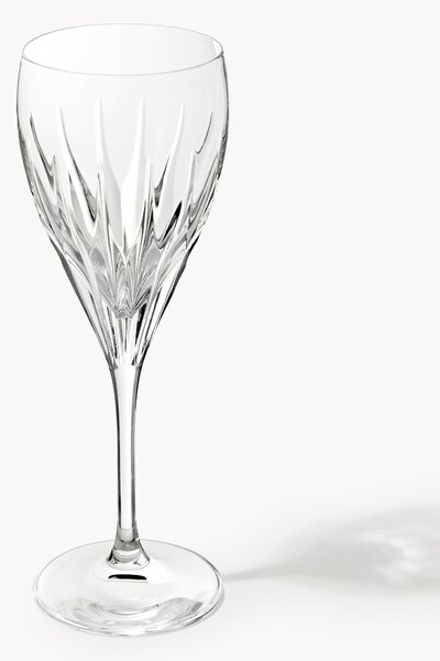 Set di 2 bicchieri da vino bianco fatti a mano con scanalatura in rilievo Dionysos