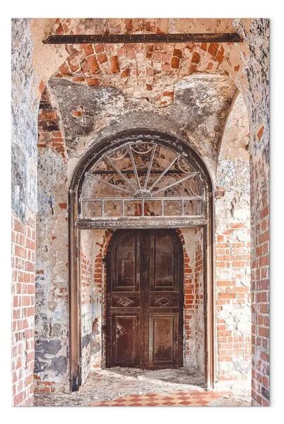 Quadro contemporaneo Porta storica - antico ingresso con struttura in mattoni e pietra