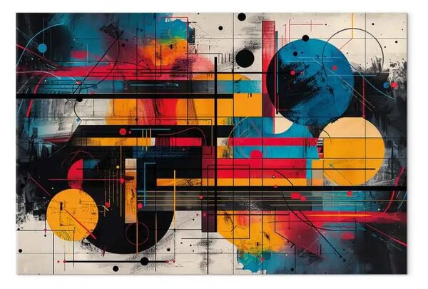 Quadro moderno Ritmo colorato - astrazione multicolore ispirata a Kandinsky