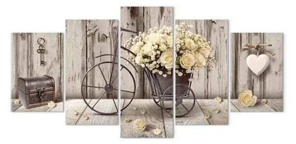 Quadro moderno Bouquet segreto (5 pezzi) largo