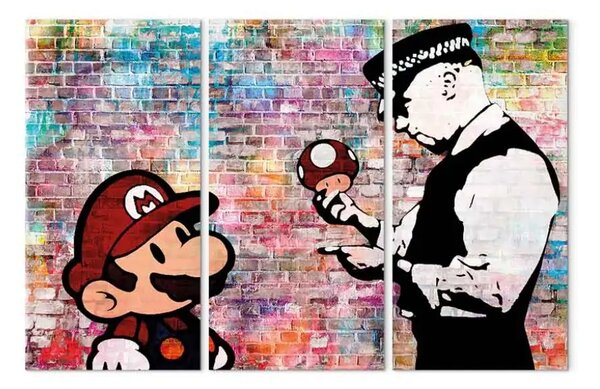Quadro su tela Mattoni arcobaleno (Banksy)