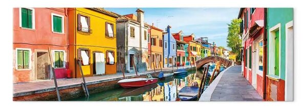 Quadro Vicolo italiano - case pittoresche sul canale con ponticello
