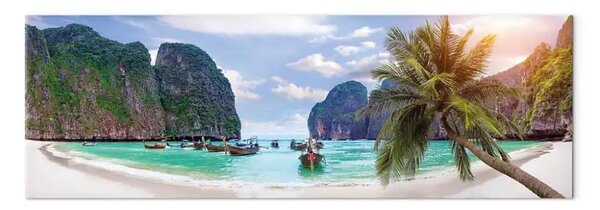 Quadro su tela Baia esotica - acque calme e vegetazione lussureggiante della Thailandia