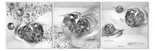 Quadro Astrazione di diamanti - sfere d'argento e diamanti in una composizione moderna