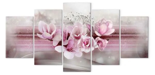 Quadro Cespuglio di Magnolia (5 pezzi) largo Rosa