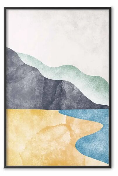 Poster: Spiaggia astratta - colori pastello di paesaggio montano