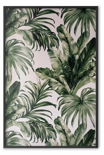 Poster: Motivo a foglie - foglie tropicali in una composizione artistica