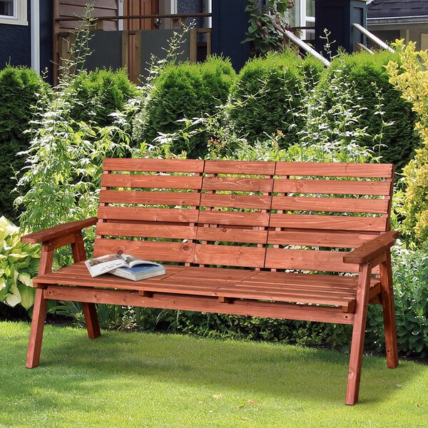 Outsunny Panchina in Legno da Giardino di Abete 2 o 3 Posti, Tavolino Convertibile in Seduta, Impermeabile, 160x70x85cm | Aosom Italy|Aosom