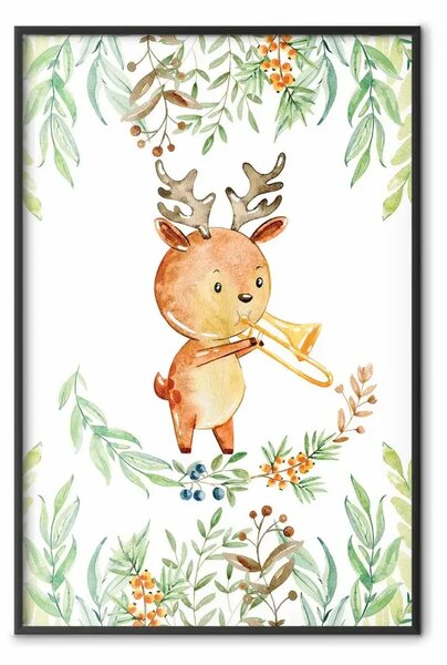 Poster: Renna musicale - animale che suona la tromba