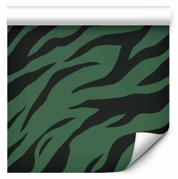 Tappezzerie Strisce di tigre - un motivo elegante nei toni del verde scuro