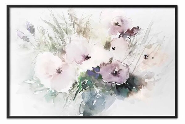 Poster: Contorno di primavera - fiori dai colori delicati