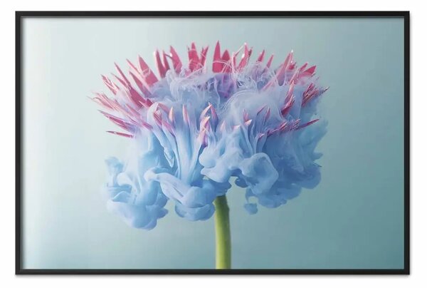 Poster: Flora fantasiosa - fiore blu e rosa in una rappresentazione artistica
