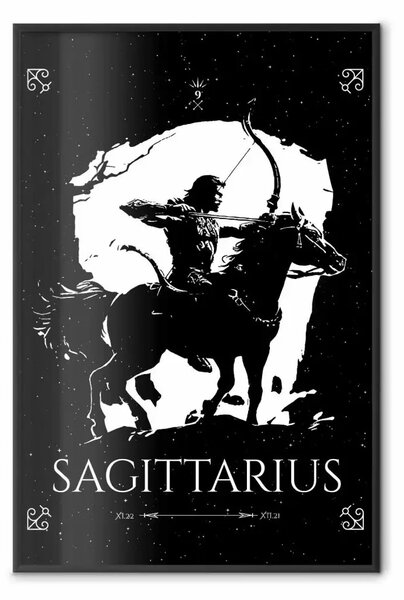 Poster: Zodiaco Sagittario - grafica di centauro con arco