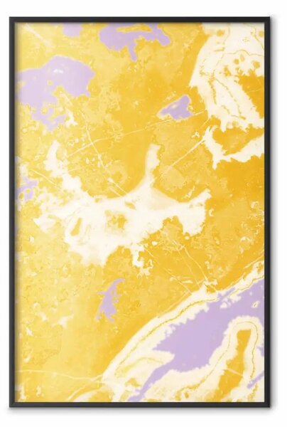 Poster: Yellow vision - astrazione in giallo e viola su sfondo