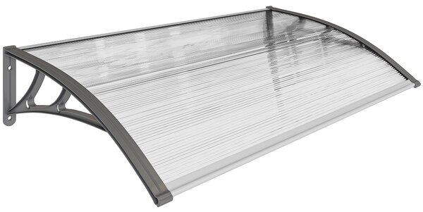 Outsunny Tettoia Moderna in Policarbonato, Alluminio e PP per Balconi, Finestre e Porte, 110x60x18 cm | Aosom Italy