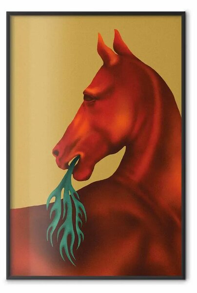 Poster: Cavallo di fuoco - cavalcatura marrone su sfondo sabbia