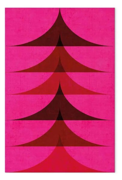 Quadro contemporaneo Struttura astratta - forme stratificate in rosa e rosso