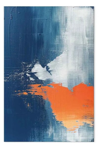 Quadro contemporaneo Tratti dinamici - un'astrazione di toni blu e arancioni