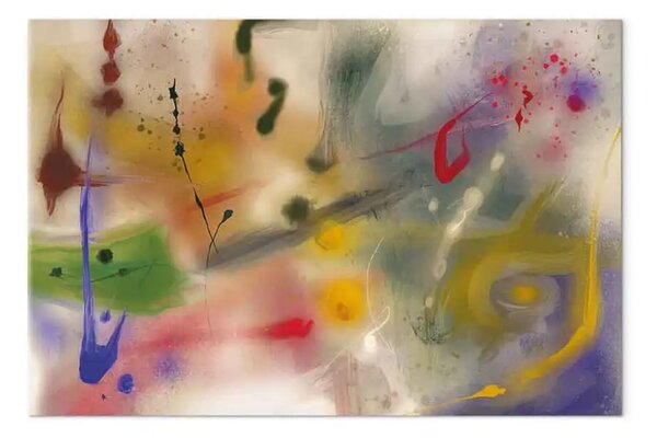 Quadro su tela Astrazione colorata - composizione espressionista con macchie di colore intenso