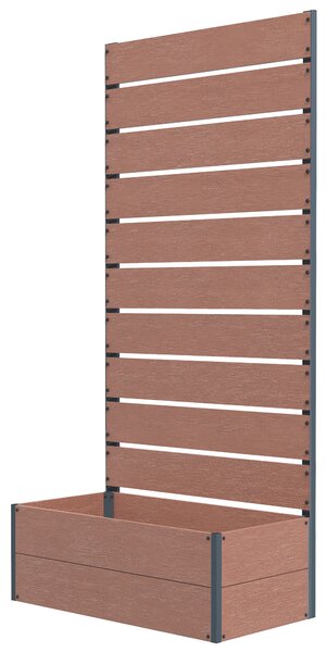 Outsunny Fioriera da Esterno con Spalliera a Doghe per Piante Rampicanti, 72x38x150cm, Marrone Chiaro