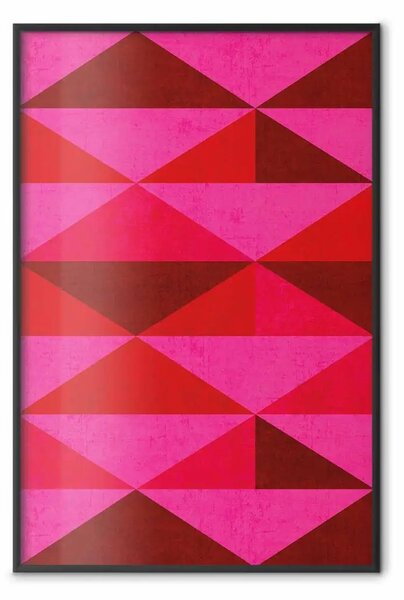 Poster: Simmetria rossa - motivo minimalista con forme geometriche dinamiche