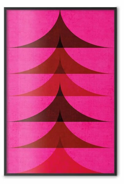 Poster: Onde rosa - composizione geometrica con archi ripetuti