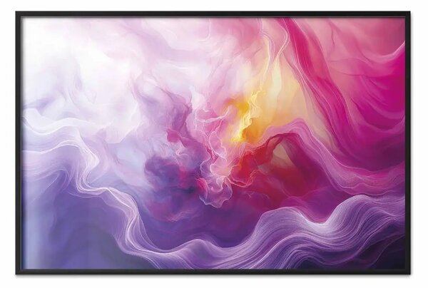 Poster: Onde eteree - composizione astratta con transizioni fluide in rosa e viola
