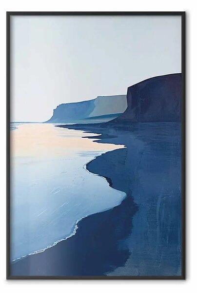 Poster: Paesaggio costiero - scena marina suggestiva con luce delicata al tramonto