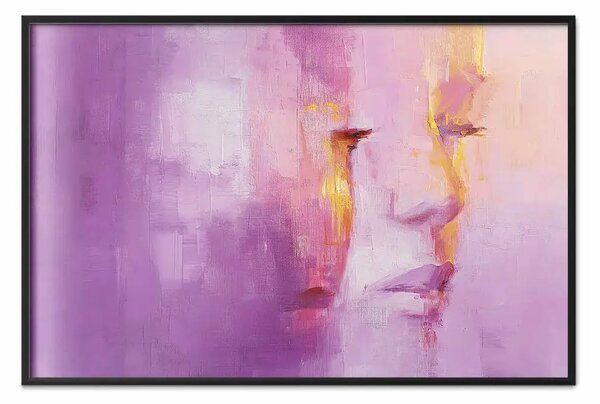 Poster: Nostalgia - ritratto astratto in viola e rosa con luce delicata