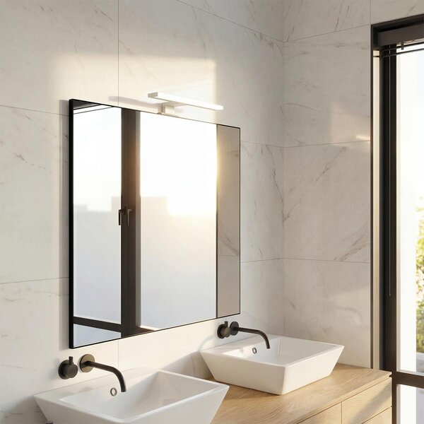 Lampada LED da Specchio 35cm 4W Grigio Chiaro Tripla Installazione Colore Bianco Caldo 3.000K