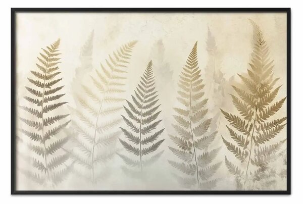 Poster: Ombre botaniche - elegante gioco di forme e luce su sfondo pastello