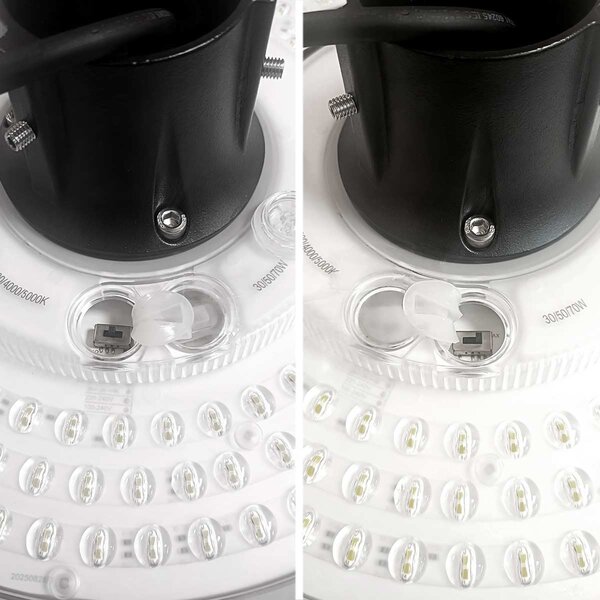 Lampione LED Circolare Nero 30W 50W 70W IP65 CCT Bianco Variabile Colore Bianco Variabile CCT