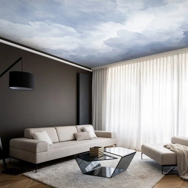 Carta da parati moderna Sogno pastello - composizione di nuvole chiare e morbide creando un'atmosfera serena