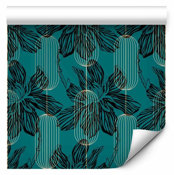 Tappezzerie Connessi - fiori grafici intrecciati con coralli traforati