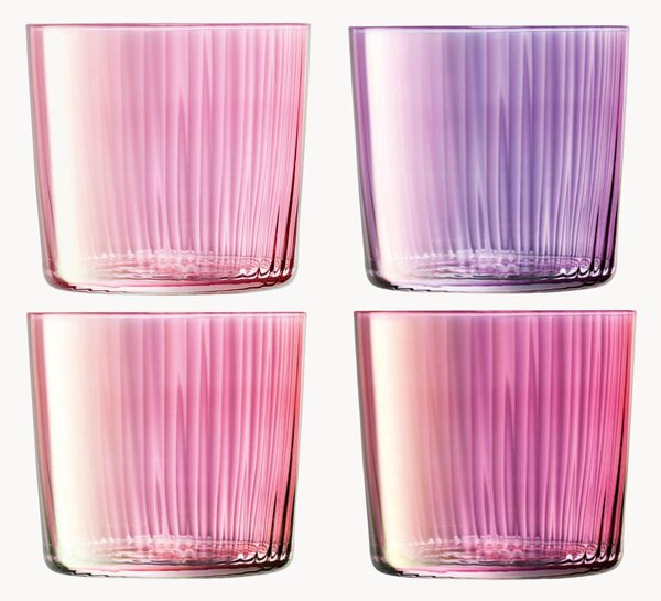 Set di 4 bicchieri in vetro soffiato Gems