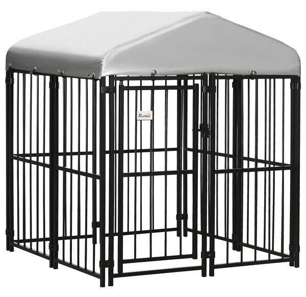 PawHut Kennel Recinto per Cani Taglia Piccola e Media, Galline e Anatre con Tettuccio, 122x122x138cm|Aosom