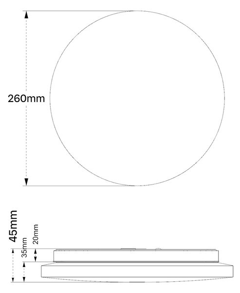 Plafoniera LED Rotonda 12W Ø26cm Bianco Variabile CCT