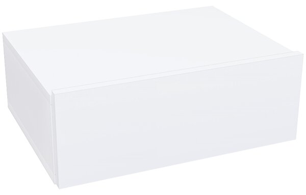 HOMCOM Comodino Sospeso Moderno camera da letto con Cassetto, in Legno, 40x30x15 cm, Bianco|Aosom Italy