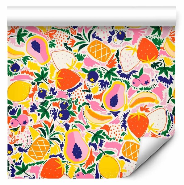 Tappezzerie Cocktail esotico - illustrazione vivace di frutti disegnati liberamente
