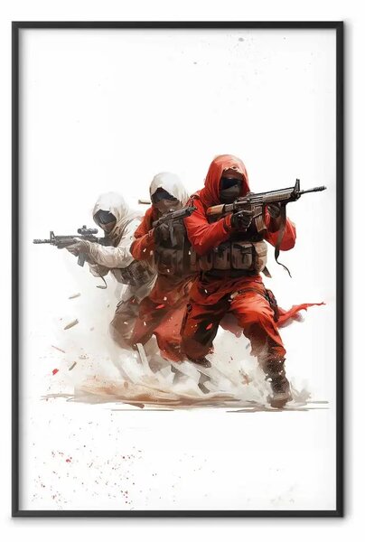 Poster: Attacco dei guerrieri misteriosi - tre soldati in azione nel deserto