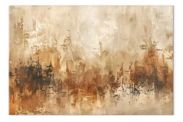 Quadro moderno Impressione pittorica - pennellate astratte nei toni della seppia