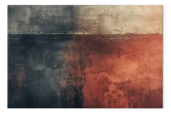Quadro su tela Minimalismo rugginoso - composizione nei toni del marrone e del grigio