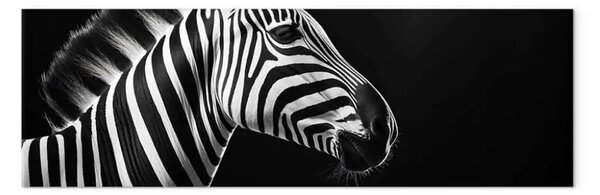 Quadro contemporaneo Testa di zebra - motivi in bianco e nero di un animale esotico
