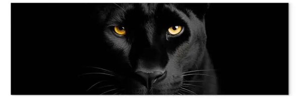 Quadro su tela Pantera nera - animale selvaggio pronto a saltare