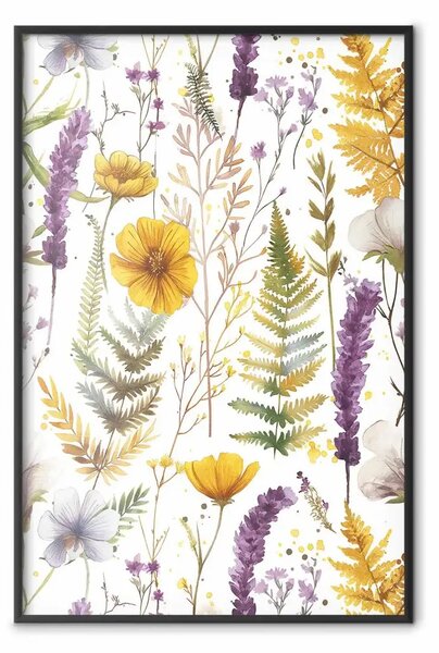 Poster: Armonia della natura: verde, viola e giallo