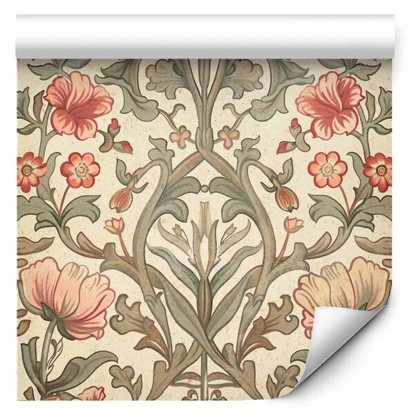 Tappezzerie Composizione decorativa - fiori ornamentali in caldi toni