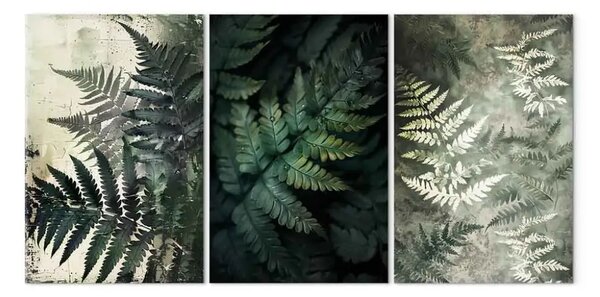 Quadro su tela Oasi verde di tranquillità - felci in eleganti sfumature