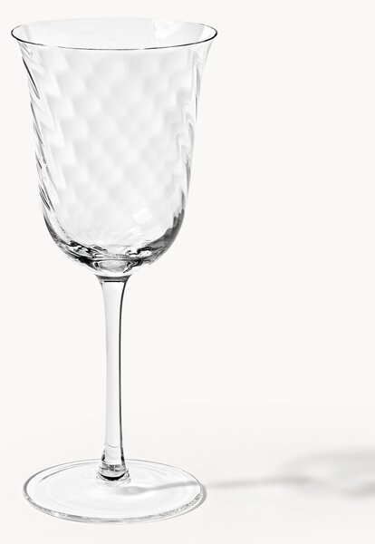 Set di 4 bicchieri da vino in vetro soffiato Swirl